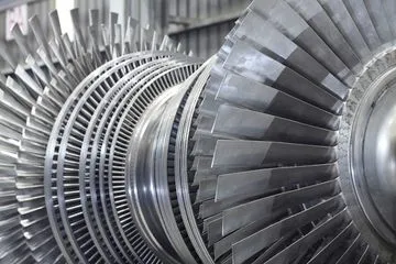 Turbine rotor undergoing non-destructive examination
